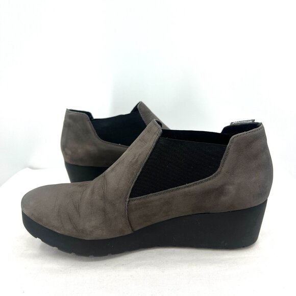Mephisto Tosca Gray Leather Wedge Air Jet Bootie Women's 9 - Picture 2 of 10